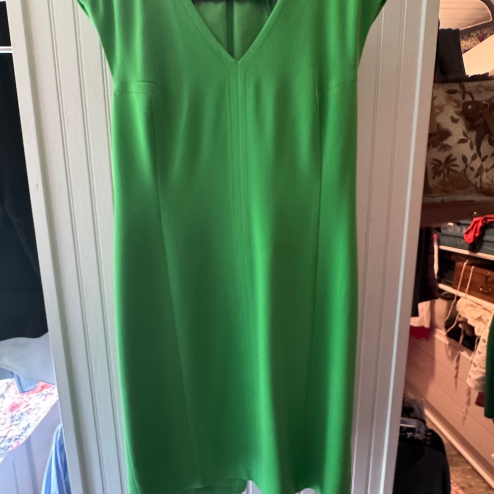Carlisle Green Sheath Midi Dress V-Neck Sleeveless